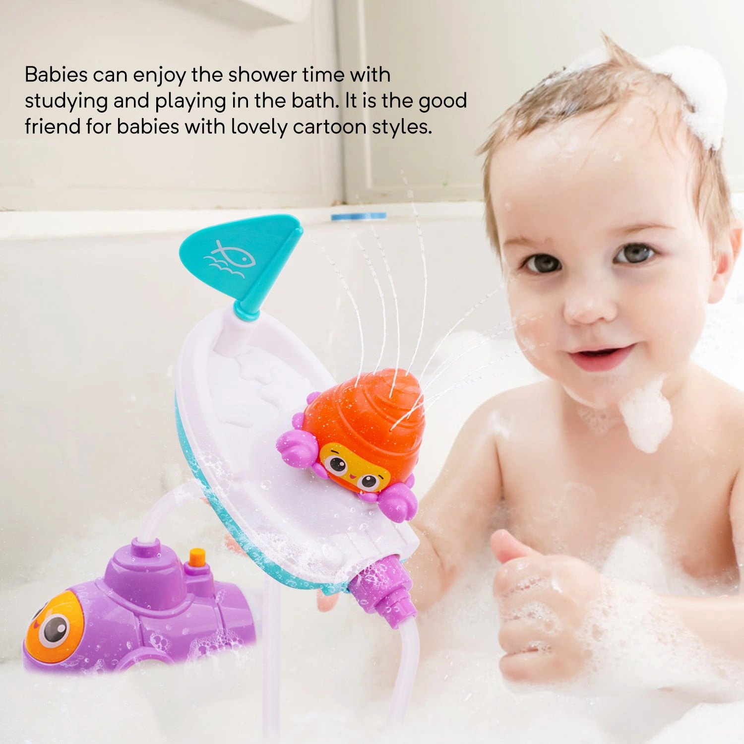 Bath Time Blastoff: GizmoVine's 3-in-1 Submarine Fun! Fountain, Boat & Sprayer! Splish Splash!